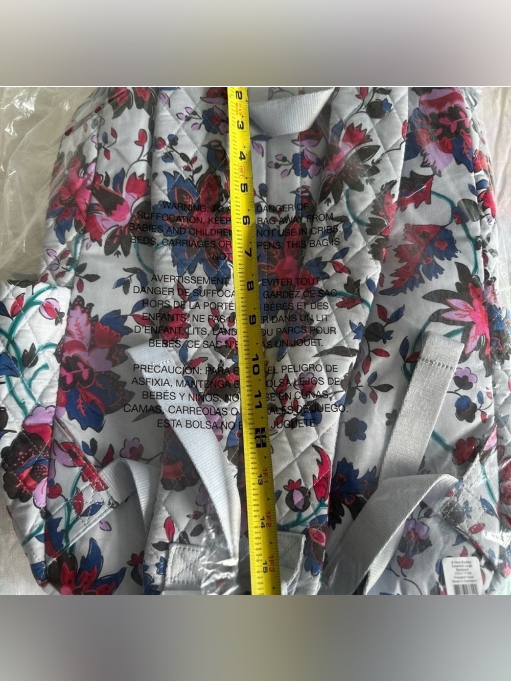 NWT Vera Bradley Essential Large Backpack  Vineyard Floral - Picture 8 of 9